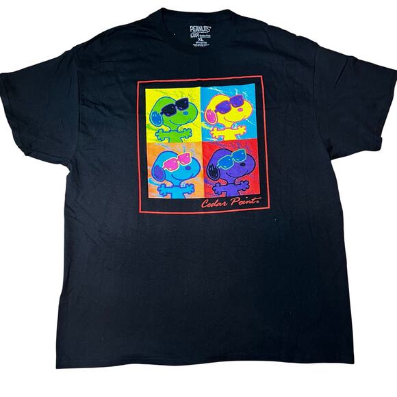Cedar Point Peanuts Snoopy neon pop art style  t-shirt amusement park size XL - Picture 1 of 4